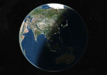 Globe Centrerad På Asien Och Oceanien, Sann Färgsatellitbild